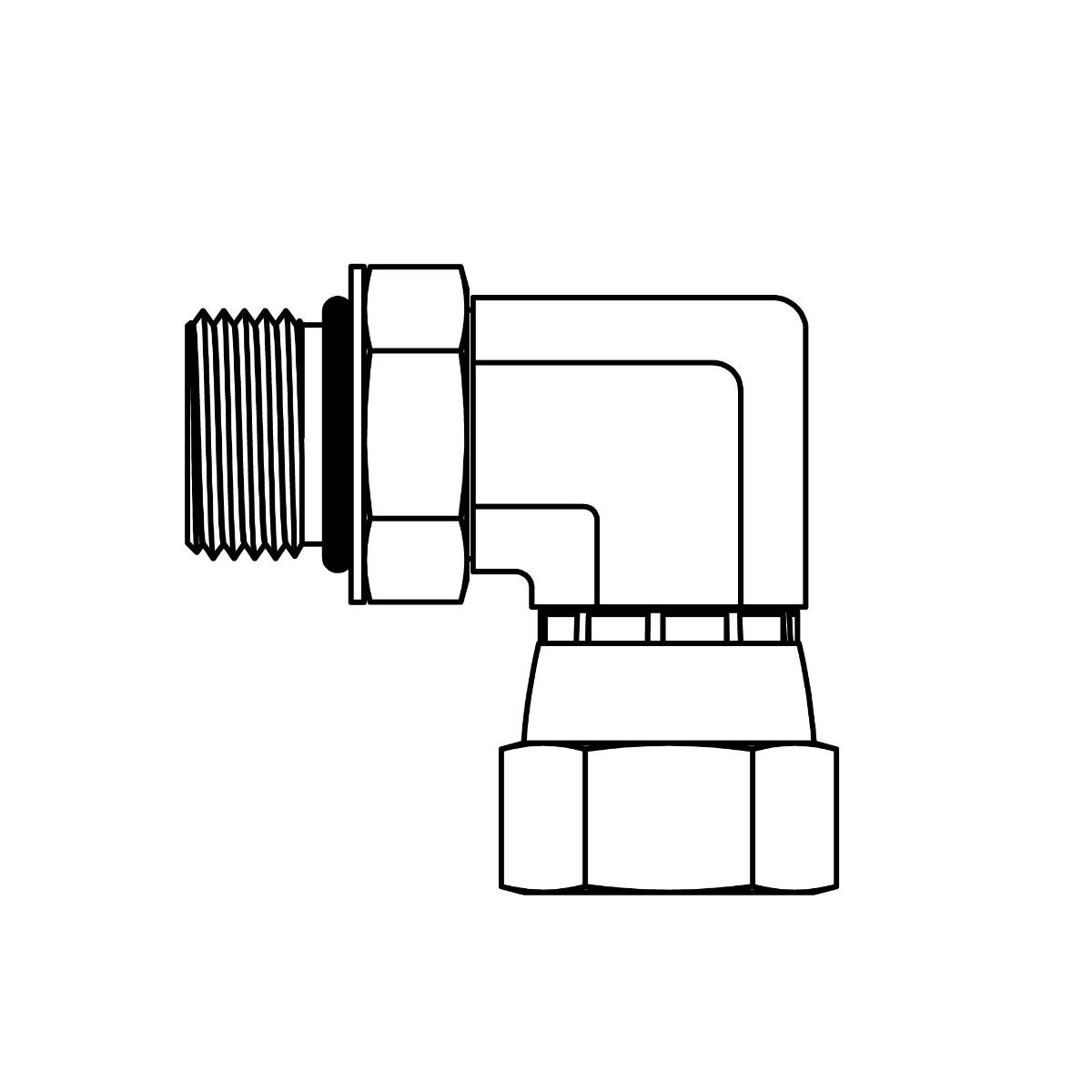 O-Ring to JIC Swivel Elbow 90&deg;