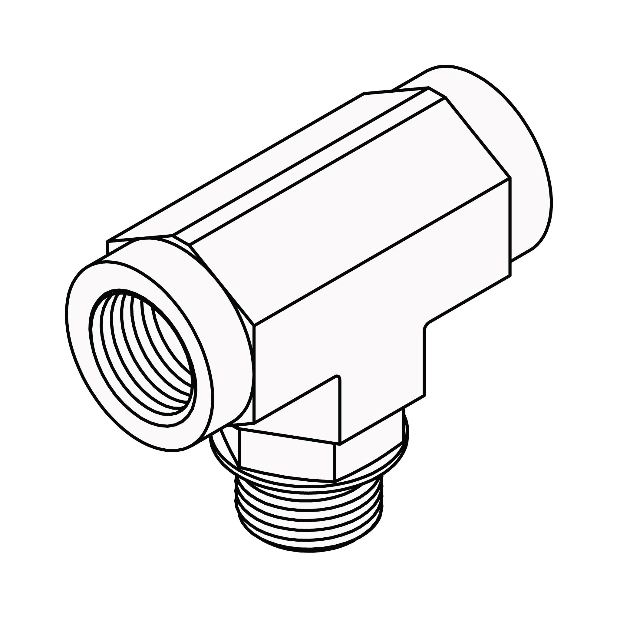 Pipe to O-Ring Branch Tee