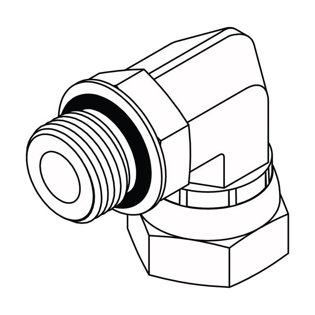 O-Ring to Pipe Swivel Elbow 90°