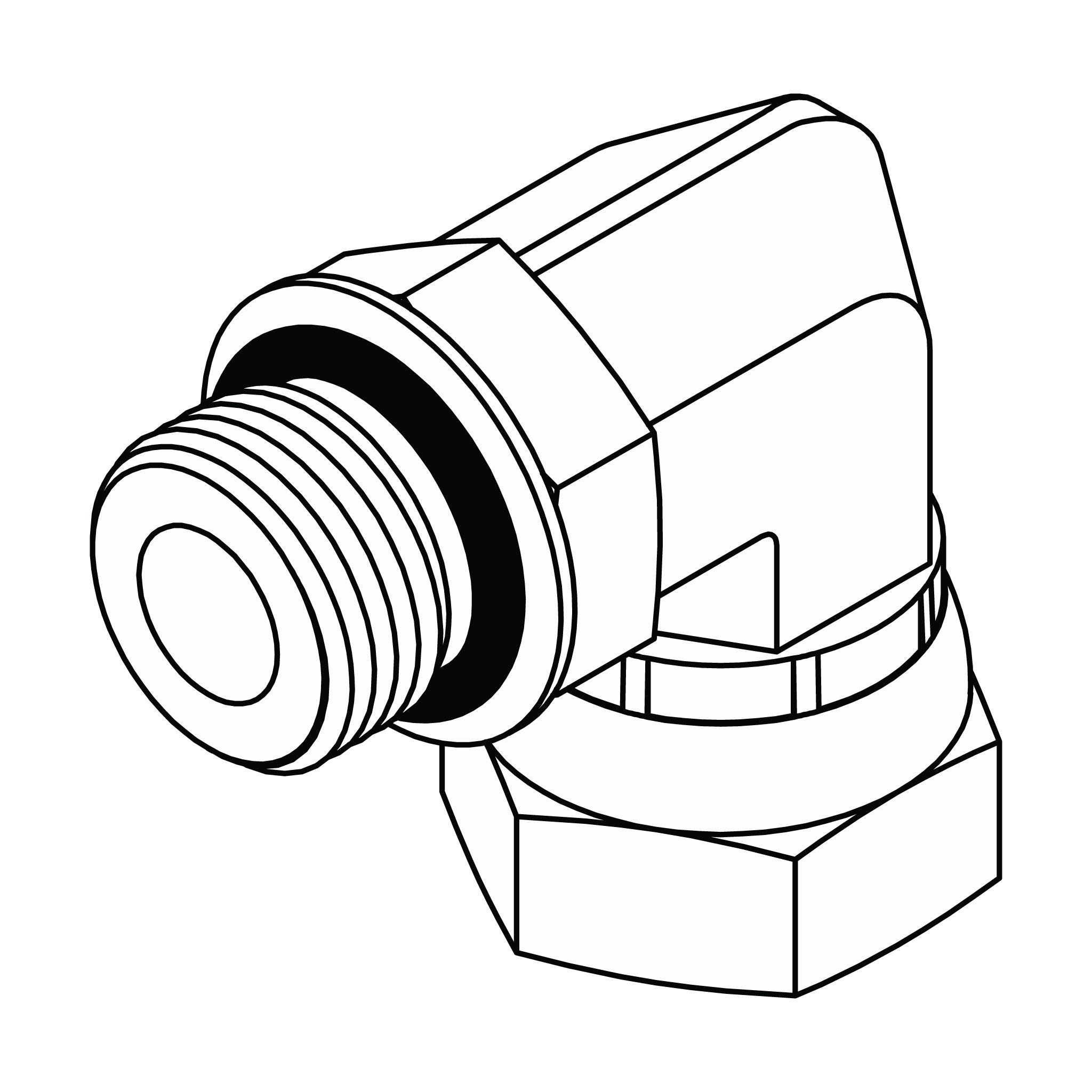 O-Ring to Pipe Swivel Elbow 90°