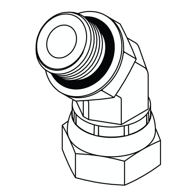 O-Ring to Pipe Swivel Elbow 45°