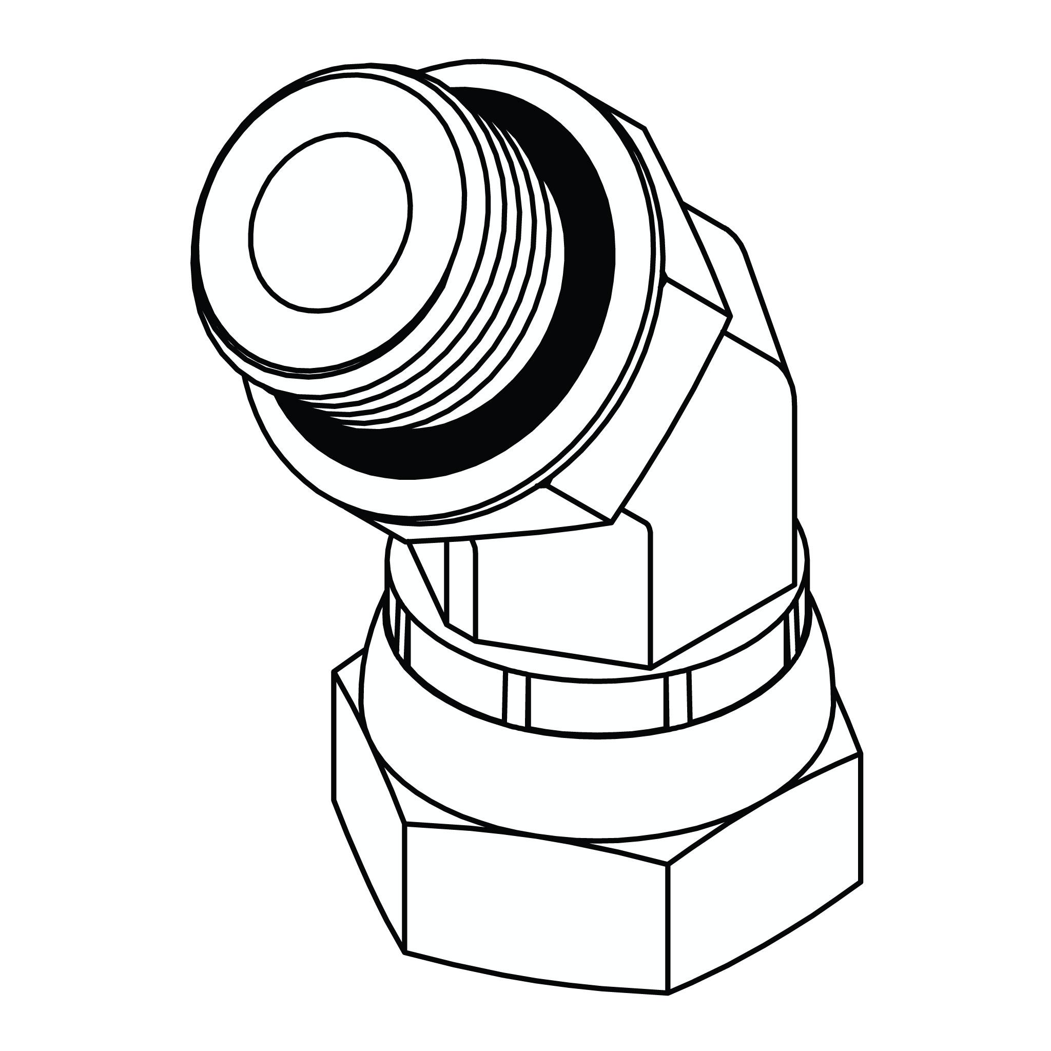 O-Ring to Pipe Swivel Elbow 45°