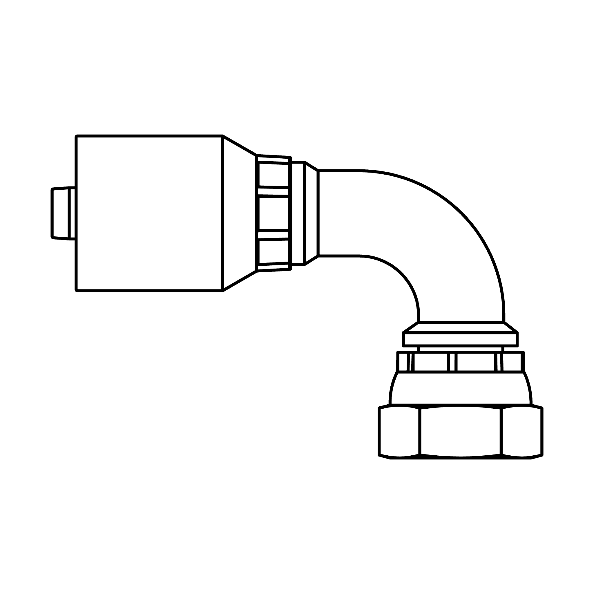 H Series-R13 (Non Skive) to JIC - 90 degree elbow