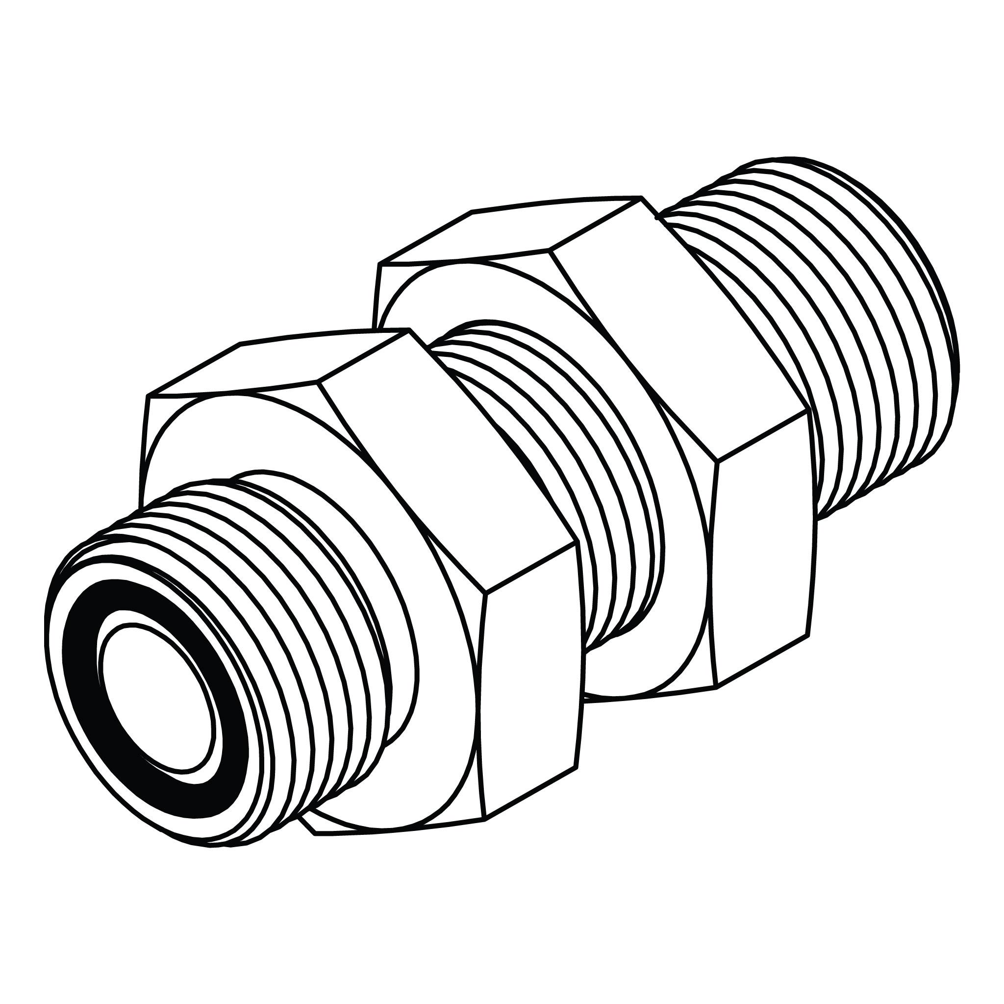 ORFS Bulkhead Union with Locknut