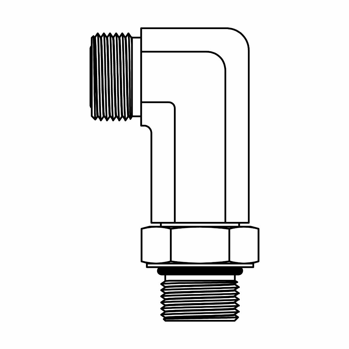 ORFS to O-Ring Elbow 90&deg; - Long