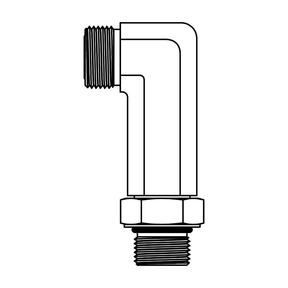 ORFS to O-Ring Elbow 90° - Extra Long