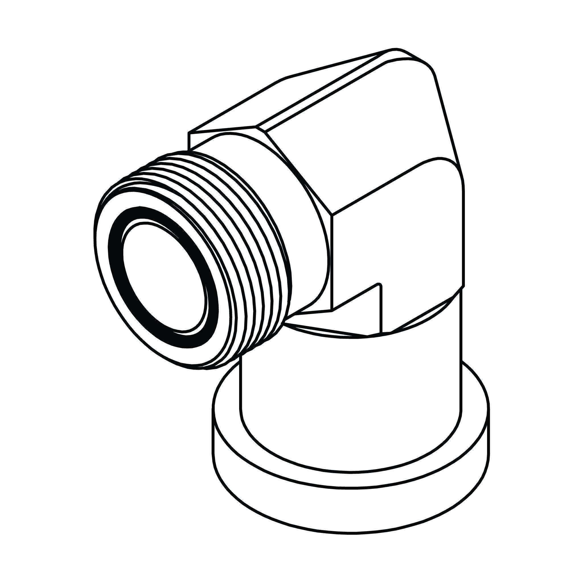 ORFS to Flange Elbow 90° - Code 62