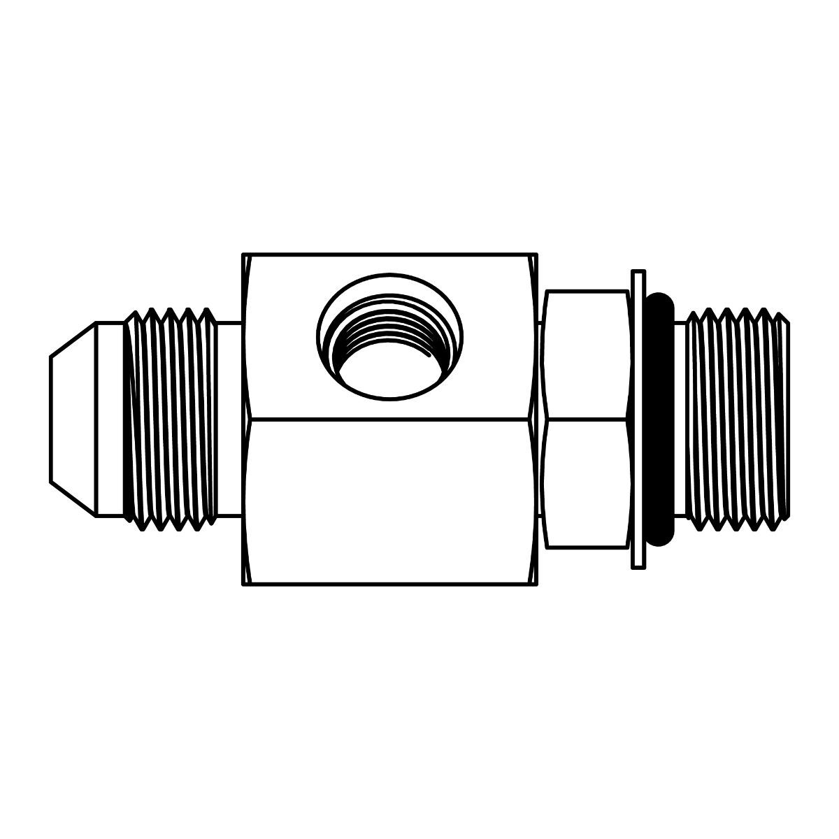Gauge Port - JIC to O-Ring with -04 SAE O-Ring Port