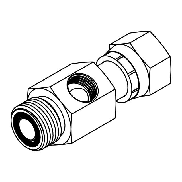 Gauge Port - ORFS to ORFS Swivel with -04 FP Port