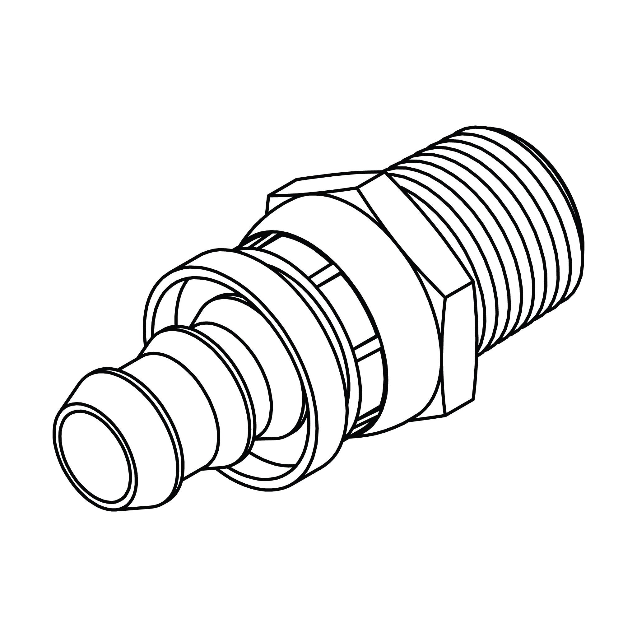 Push-On Barb to Pipe Swivel - Brass