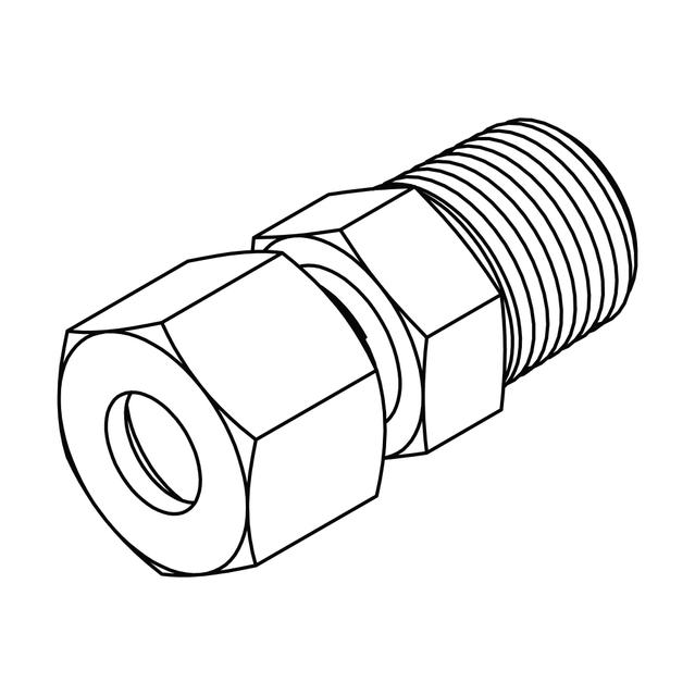 Metric Compression Male Stud Coupling - NPT
