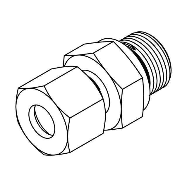 Metric Compression Male Stud Coupling - Metric (with captive seal)