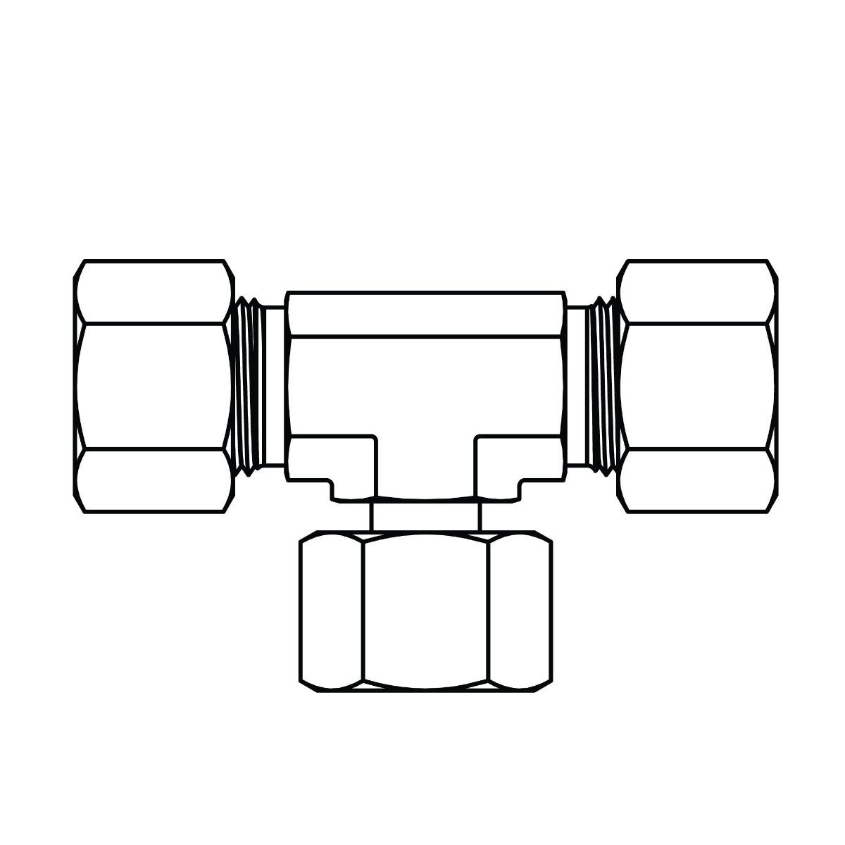 Metric Compression Swivel Branch Tee