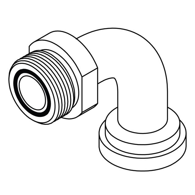 ORFS to No Braze Flange 90° - Code 61