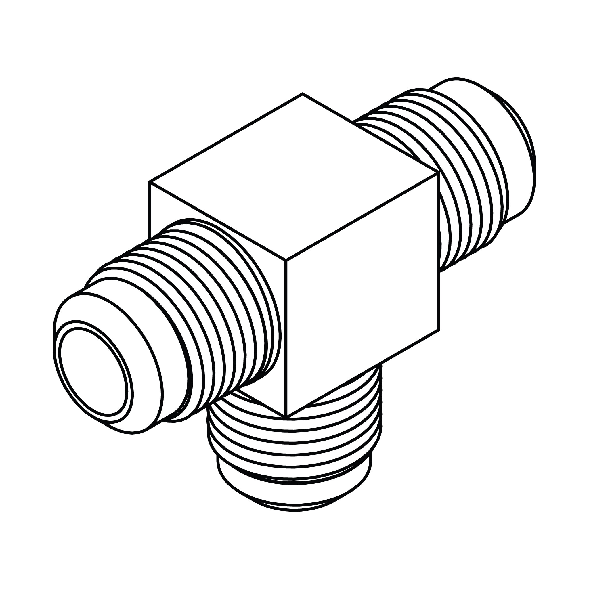 SAE 45° Tube Union Tee