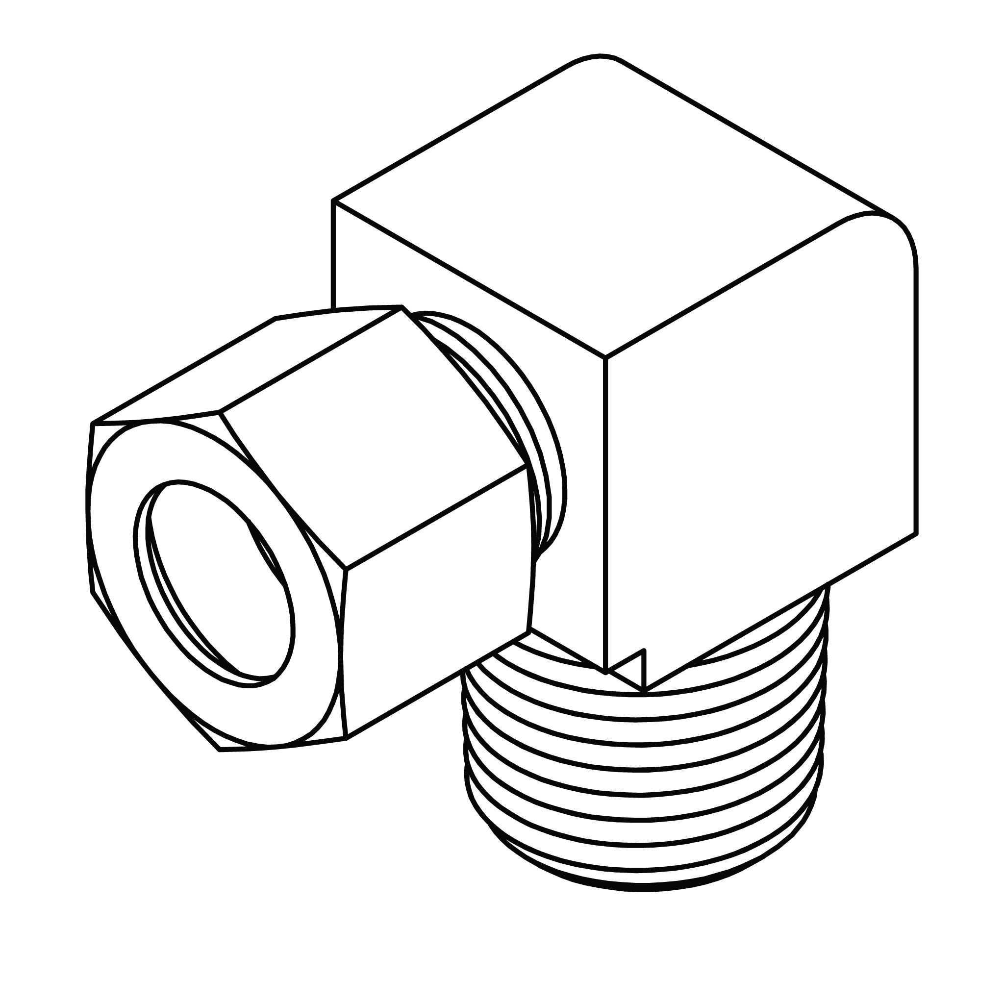 Tube to Pipe Elbow 90°
