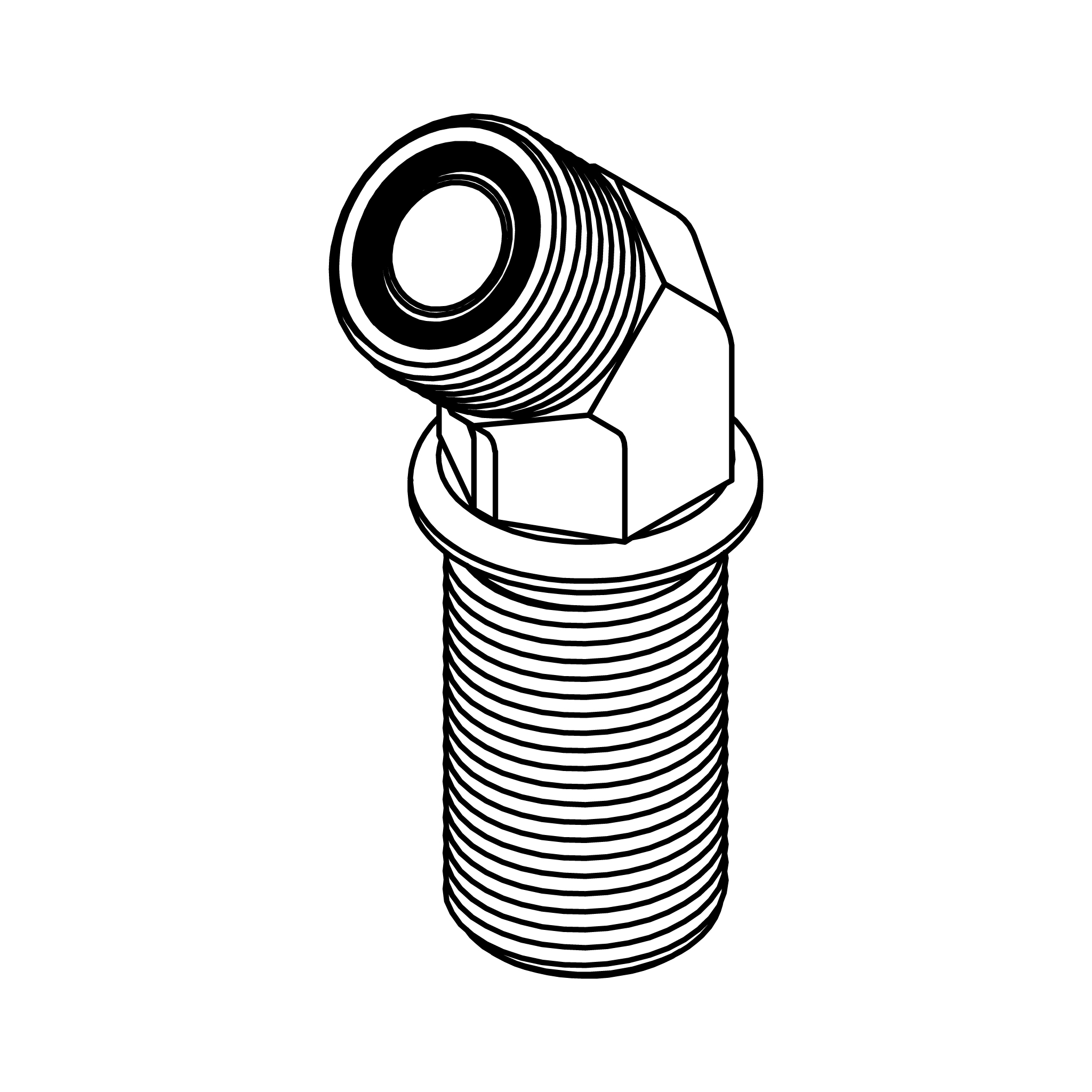 ORFS Bulkhead Union 45&deg;