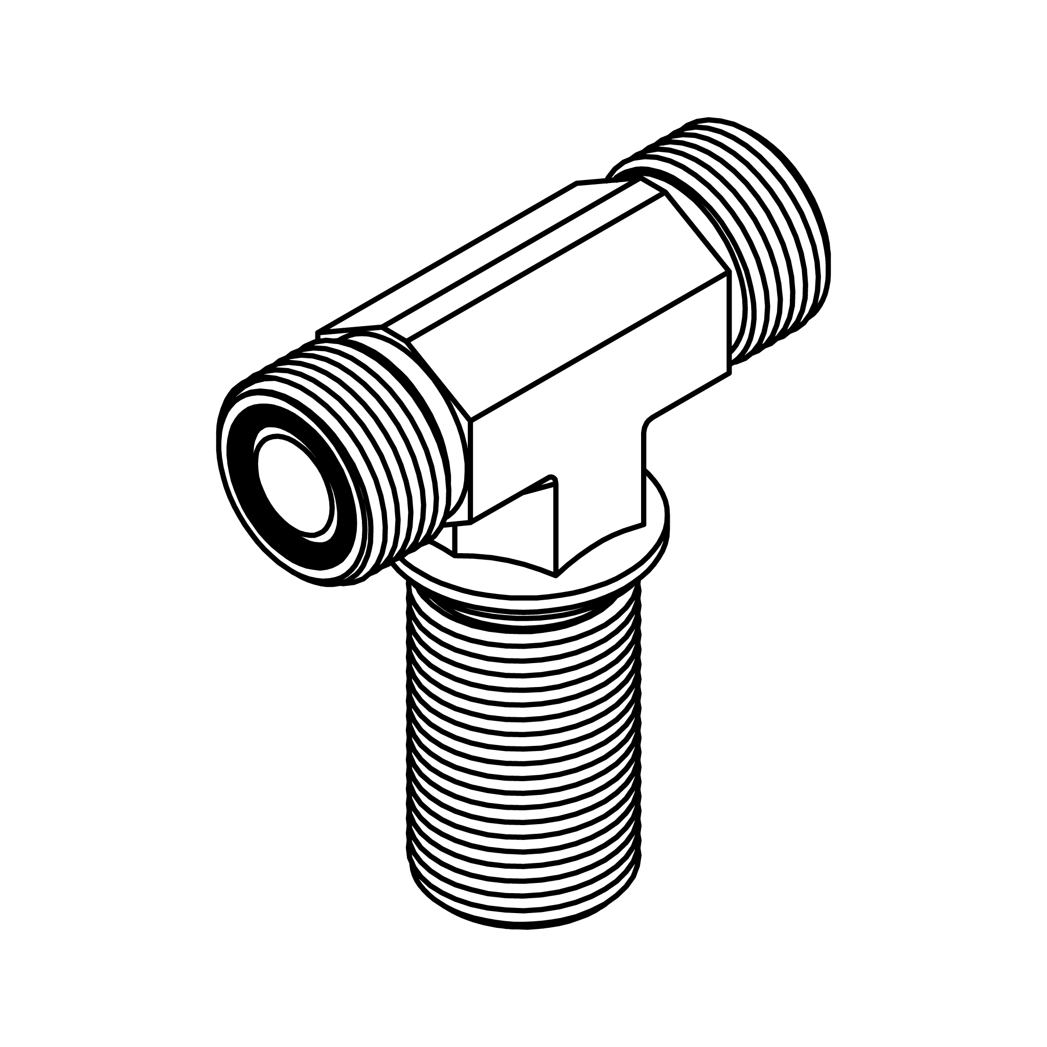 ORFS Bulkhead Union Branch Tee