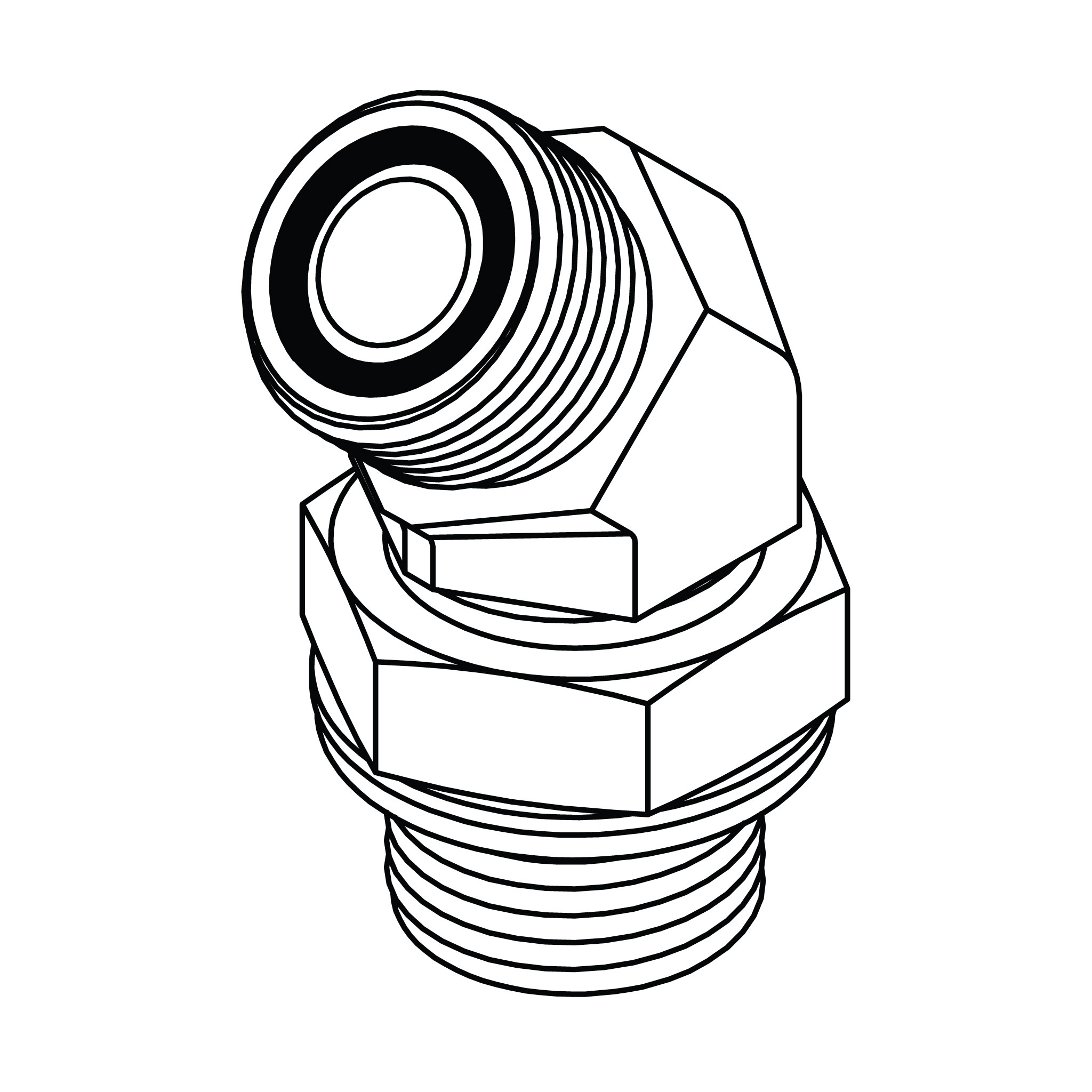 ORFS to BSPP Elbow 45&deg;