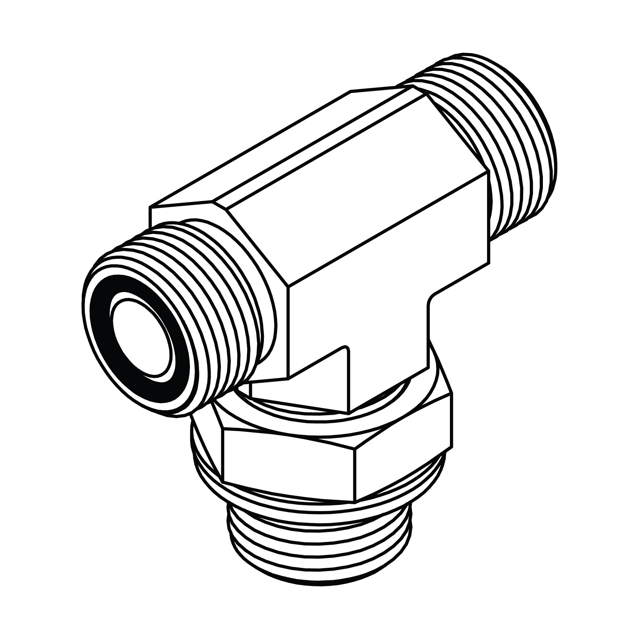 ORFS to BSPP Branch Tee