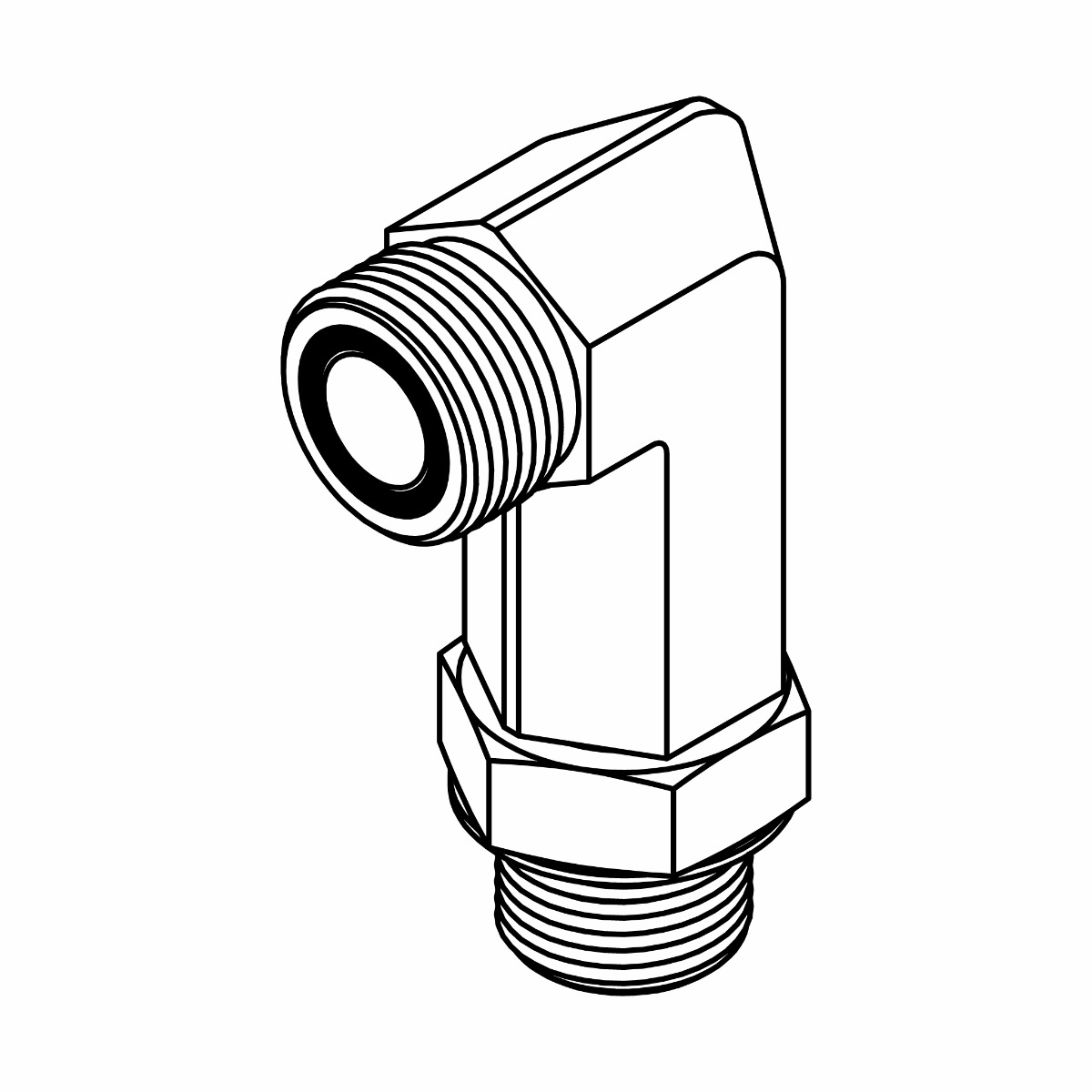 ORFS to O-Ring Elbow 90&deg; - Long